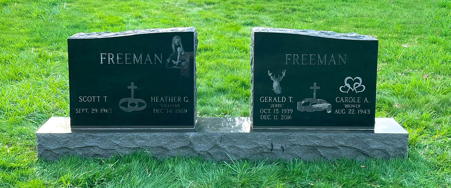Examples of upright headstones