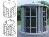 50 NICHE COLUMBARIUM<br />
Grey Granite Walls with Black Doors