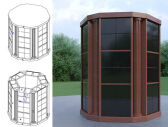 72 NICHE COLUMBARIUM<br />
India Red Granite Walls with Black Doors
