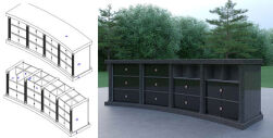 48 NICHE COLUMBARIA 2 SIDED<br />
Dark Cloud Grey Walls with Black Doors